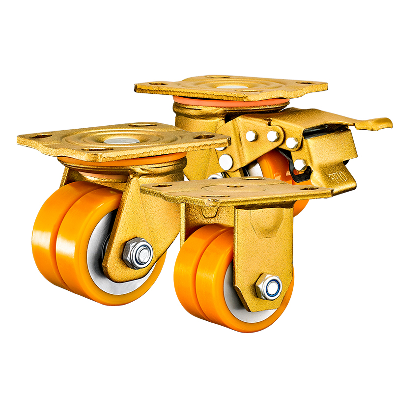 3" 4" 5" 6" 8" 10" 12" Double Wheel 2 Ton Twin Wheels Design Caster Steel /PU Caster Agv Heavy Duty Caster Wheels