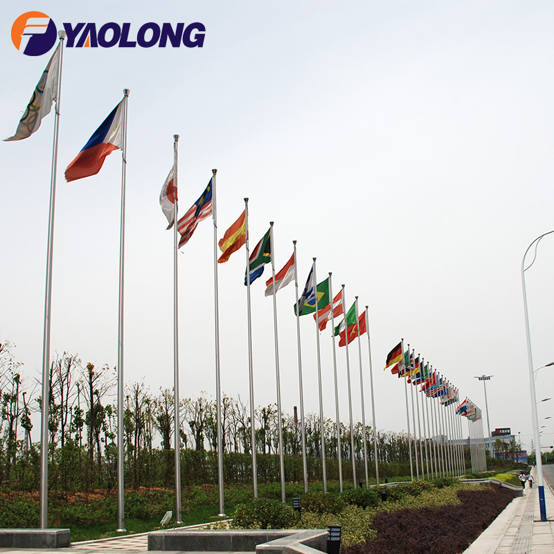 6-25m 304 316 Stainless Steel Remote Controlled Flag Pole Aluminum Alloy Outdoor Flagpole