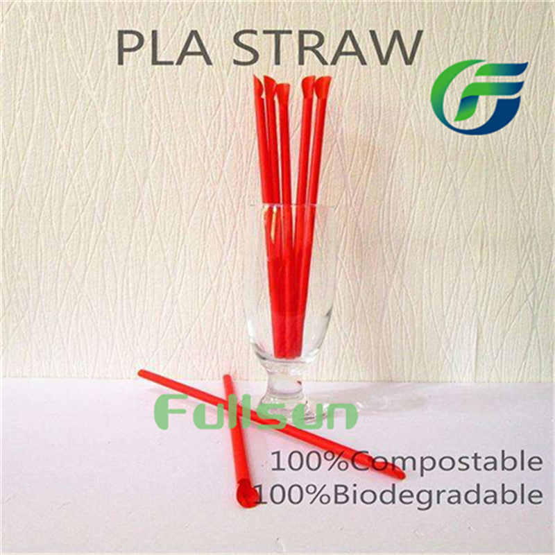 100% Compostable Disposable Colorful Strip Individual Package Printing Plastic Drinking Biodegradable Straw
