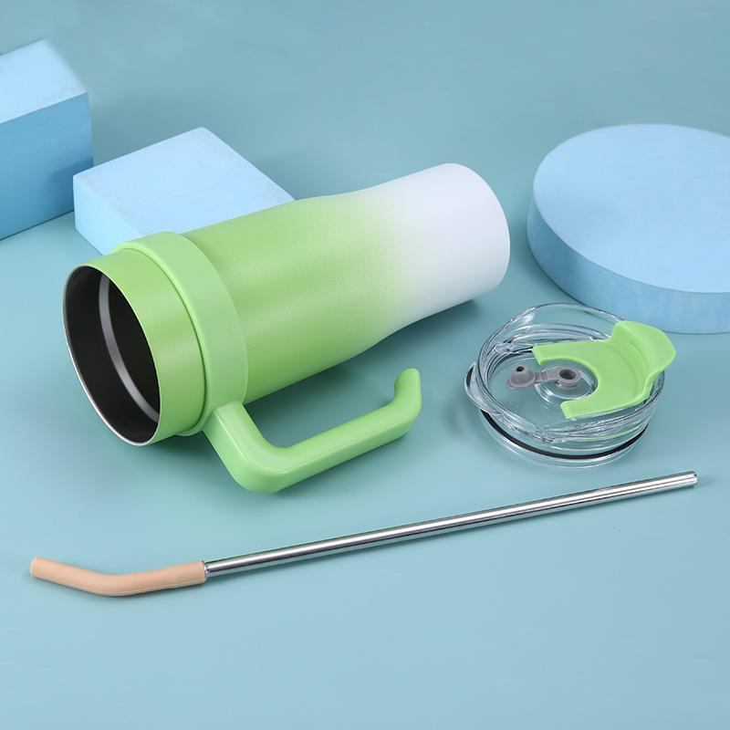30oz 40oz Vacuum Tumbler Double Wall Stainless Steel Thermos Insulated Flask Auto Cup Water Bottle with Handle Lid Straw