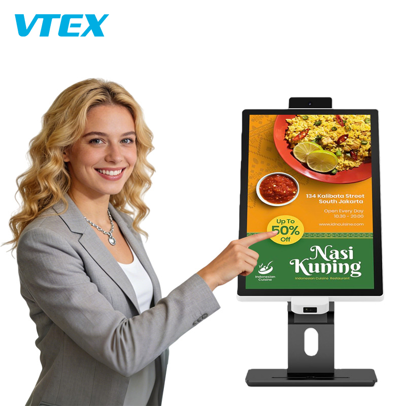 15.6 21.5 23.8 Inch Desktop Kiosk Touchscreen 47 Languages Restaurant Airport Self Service Payment Kiosk