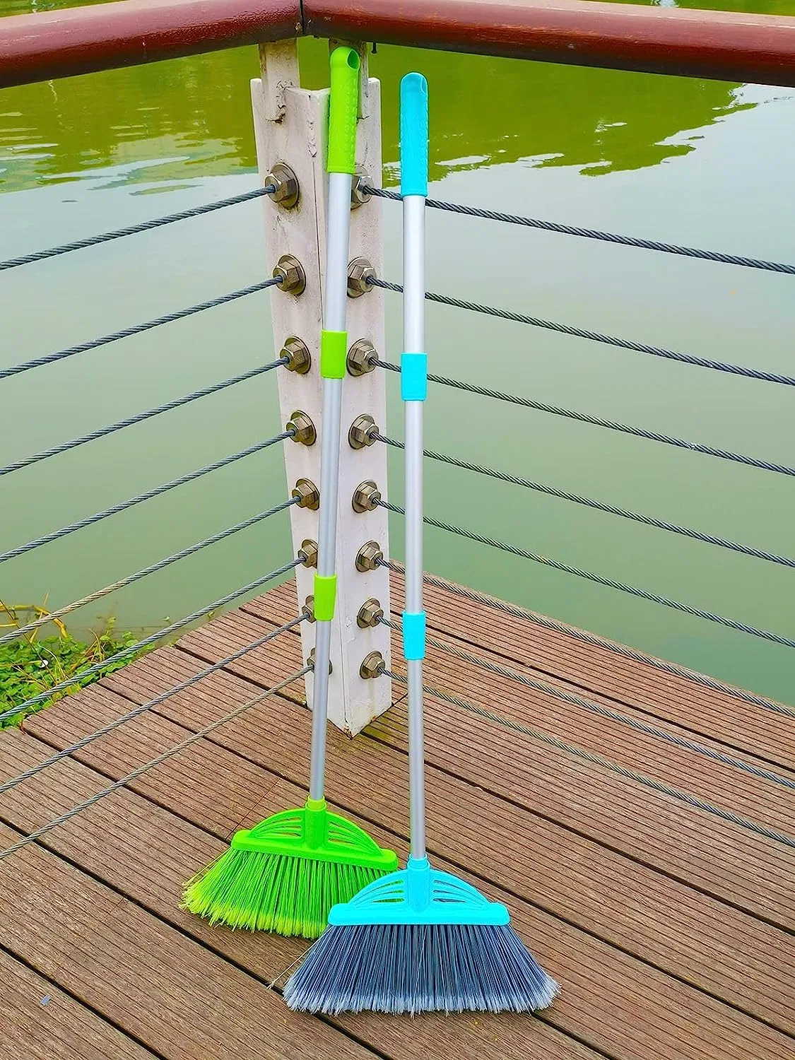 Three-Section Telescopic Household Products Aluminum Alloy Rod Long-Handled Broom