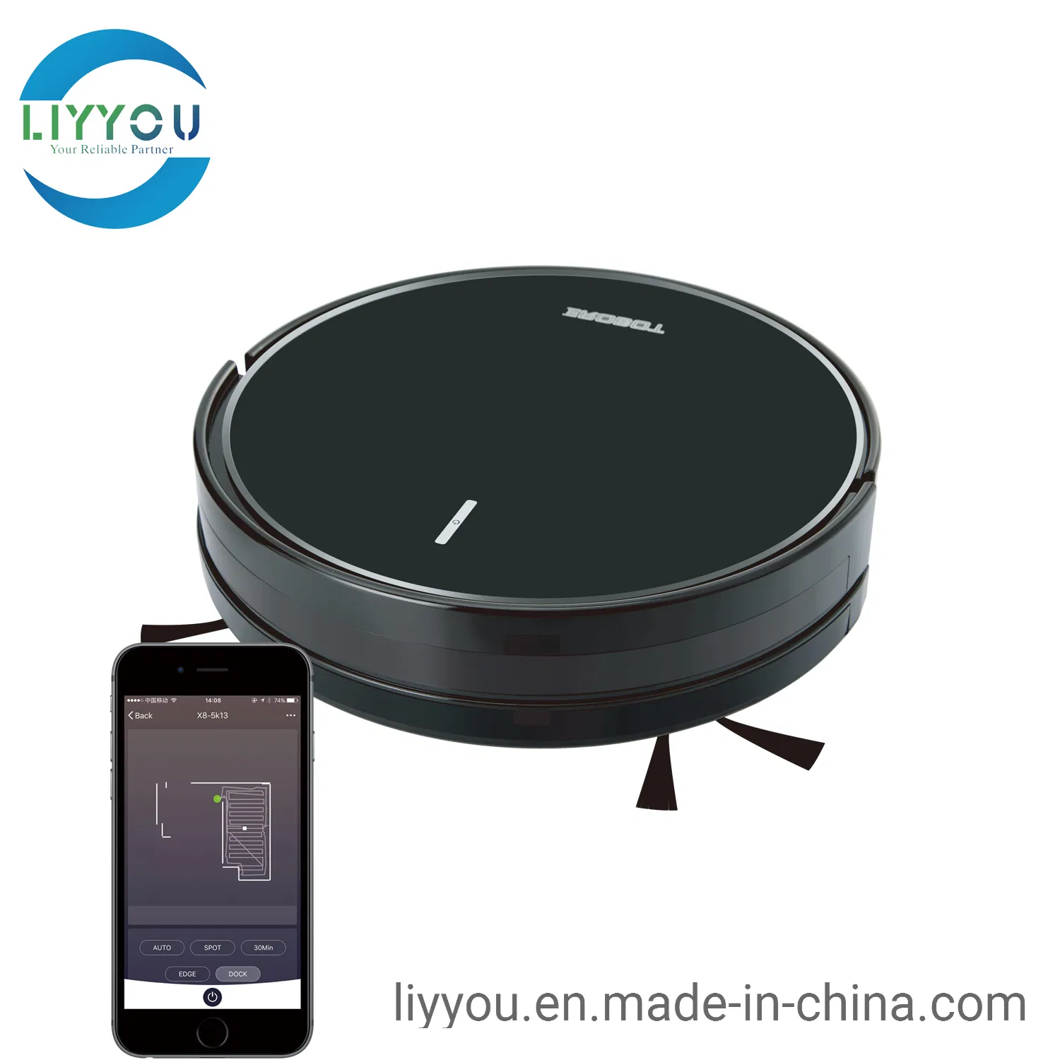 Strong Suction, Super Quiet, Self-Charging Robotic Vacuum Cleaner, Cleans Hard Floors to Medium-Pile Carpets