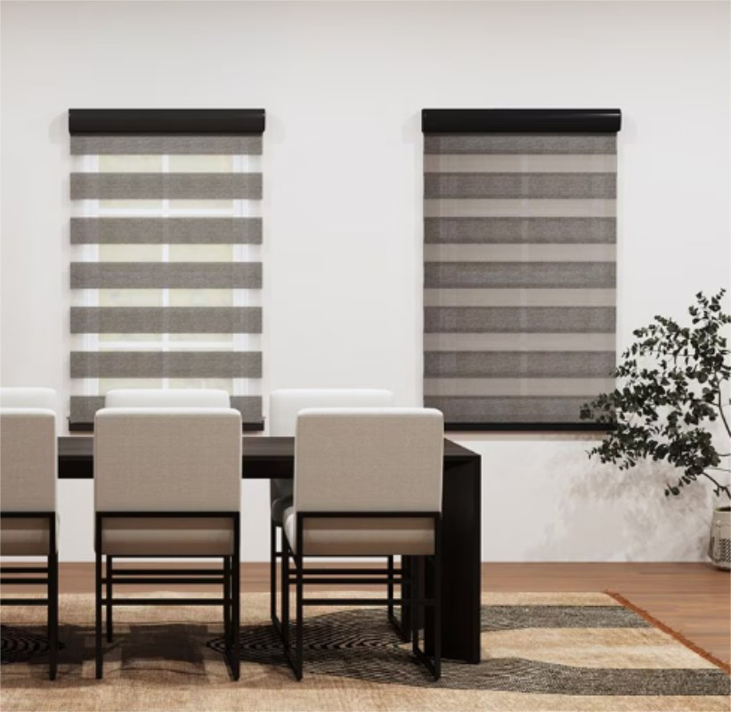 Customized Smart Zebra Blinds Easy Install Motorized Zebra Roller Shade