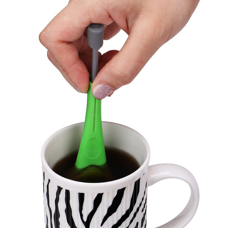 Stainless Steel Tea Infuser with Press Reusable Filter Strainer Green Mi29457