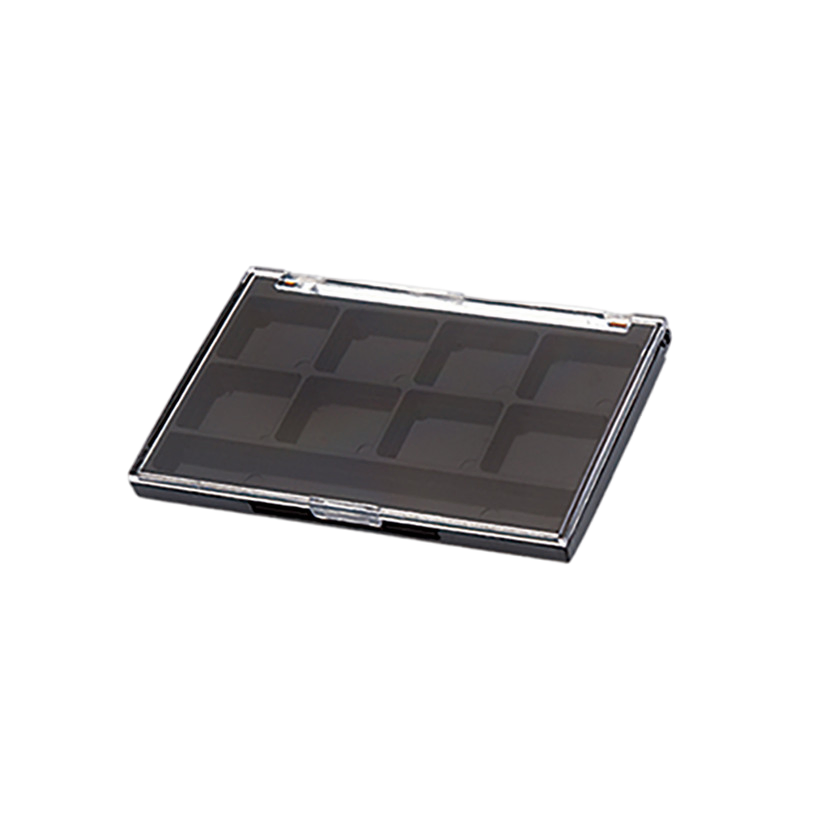 Unique Shape 8 Color Plastic Eyeshadow Palette Case Compact Box Cosmetic Packaging Y066-1