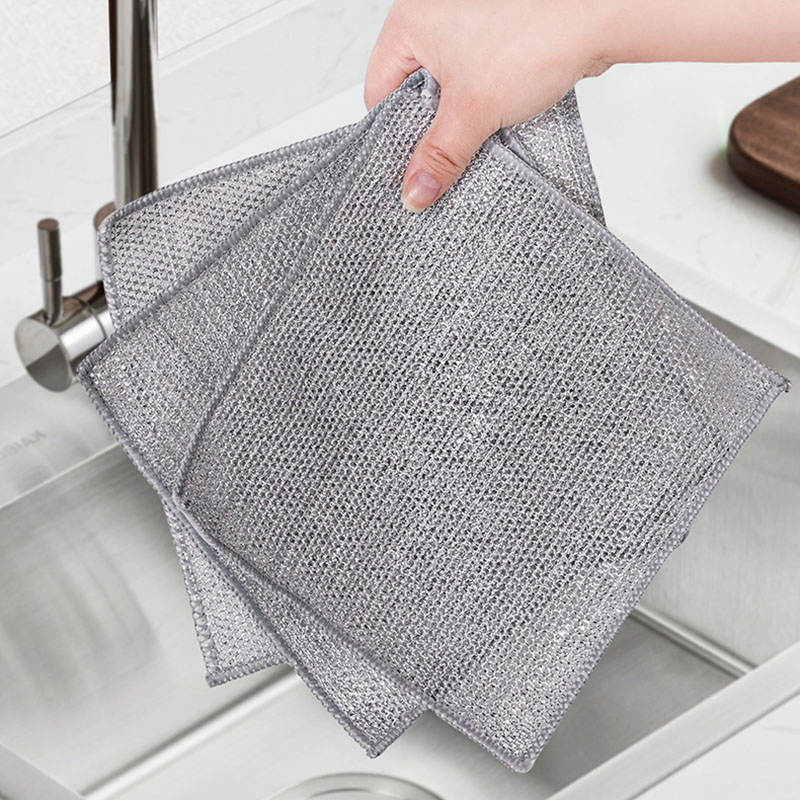 Esun Multipurpose Double-Layer Steel Wire Cleaning Cloth for Dishes
