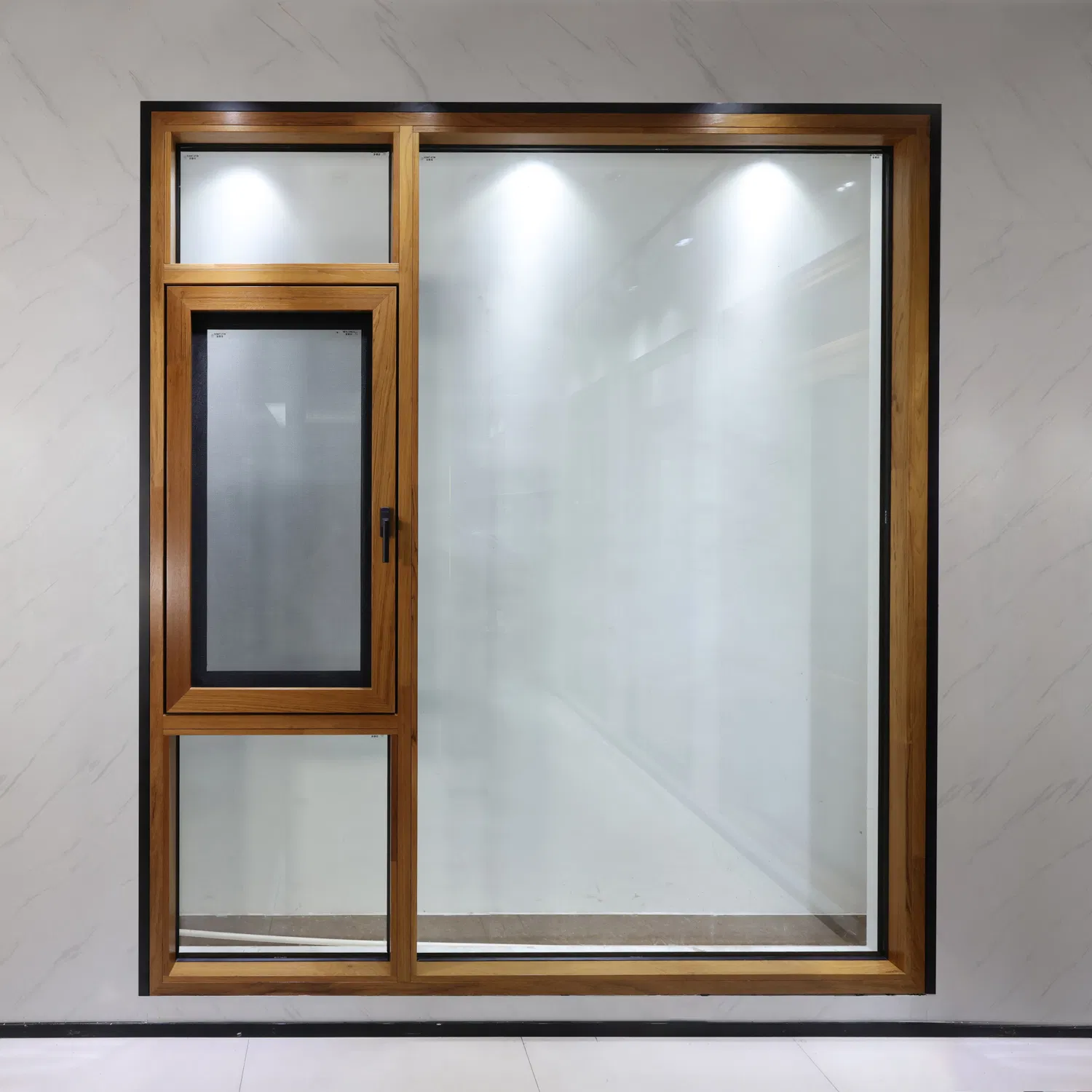 Custom American Style Villa Hotel Residences Horizontal Opening Pattern Aluminum Clad Timber Wood Windows