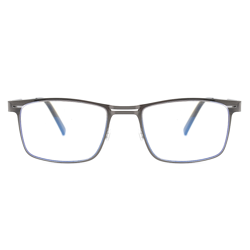 Hot Sales Rectangle Optical Frame Metal Blue Light Prescription Cheap Reading Glasses Online for Men