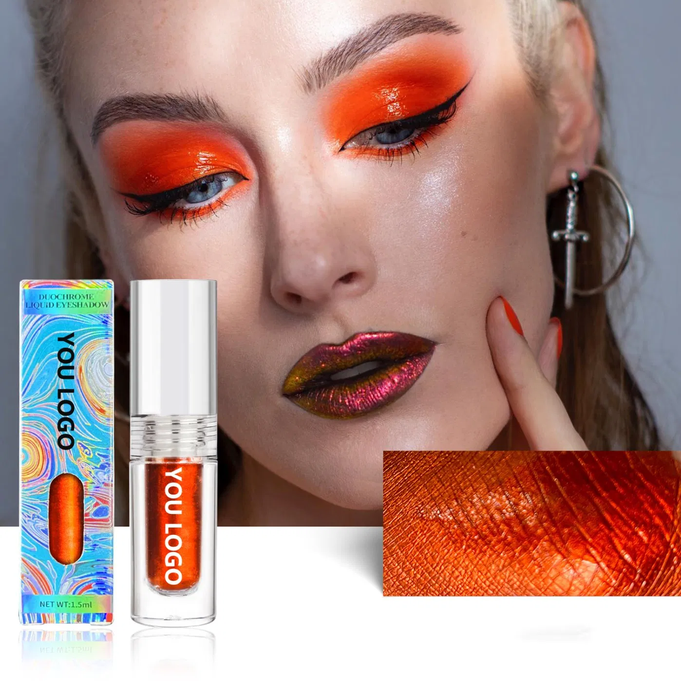 Customized Make Your Own Brand Duochrome Liquid Eyeshadow Makeup Halloween Cosmetics