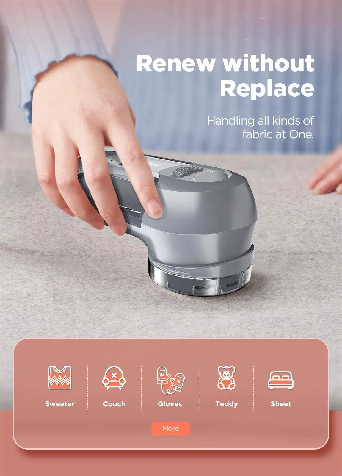 De-Fuzzer AC Adapter Battery Operated Sweater Fabric Shaver Pill Fuzz Lint Remover