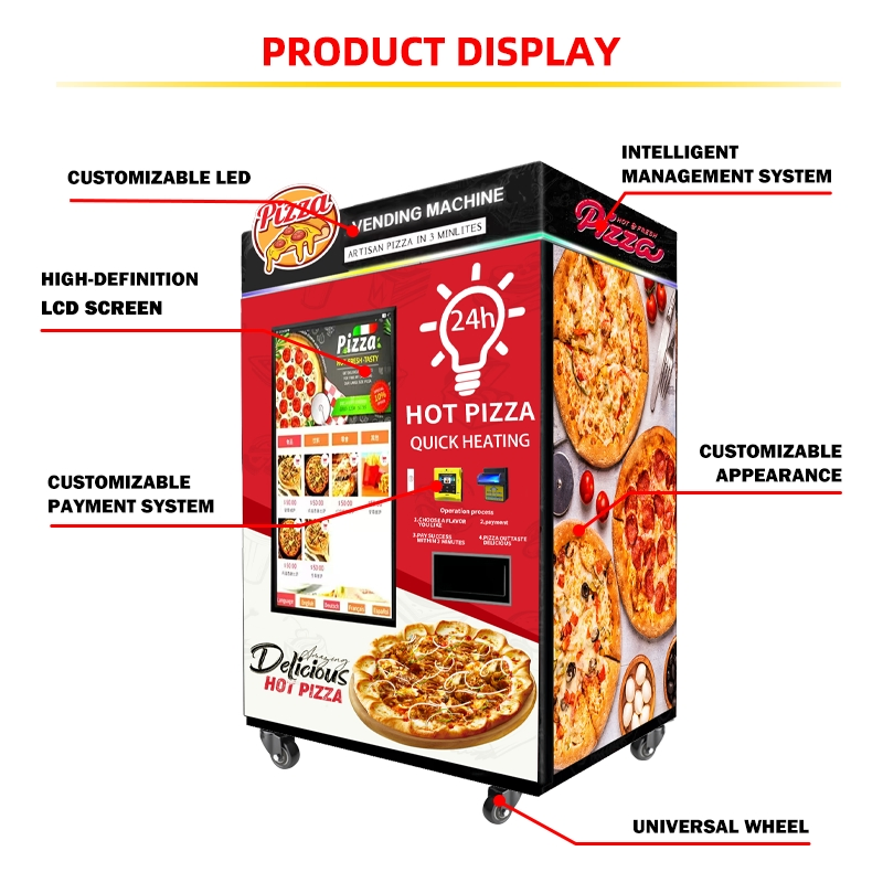 Outdoor Business Self-Service Robot Hot Pizza Making Machine Smart Fully Automatic Fast Food Pizza Vending Machine with Oven