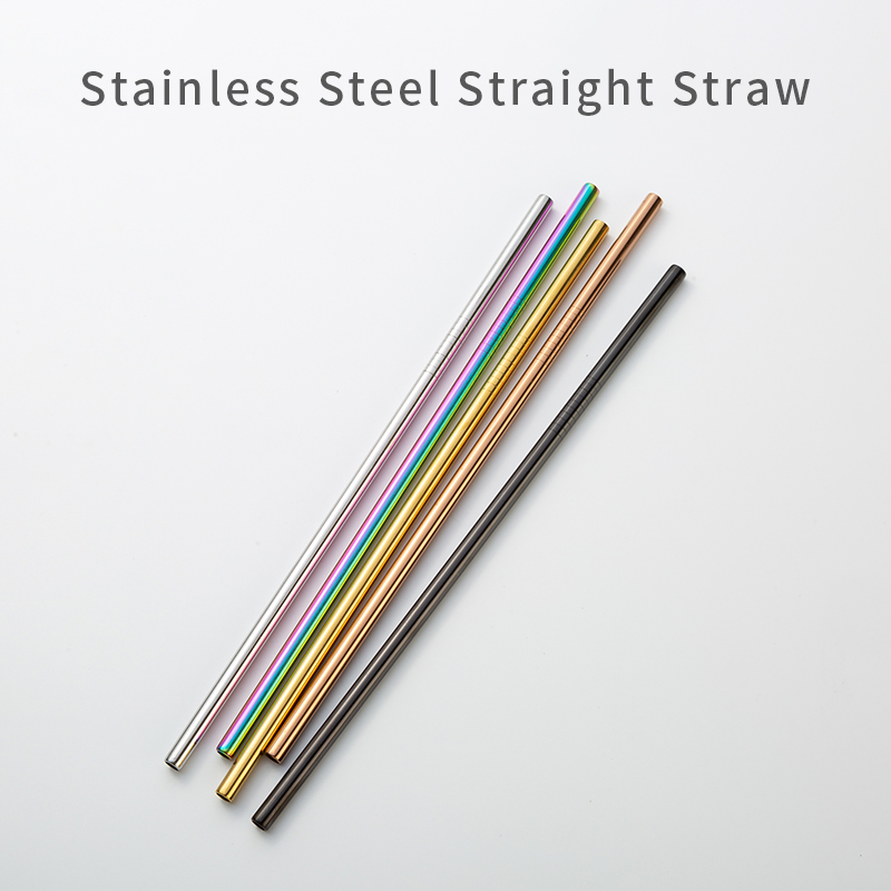 Customized 304 Food Grade Stainless Steel Straws Plus Silicone Mouth