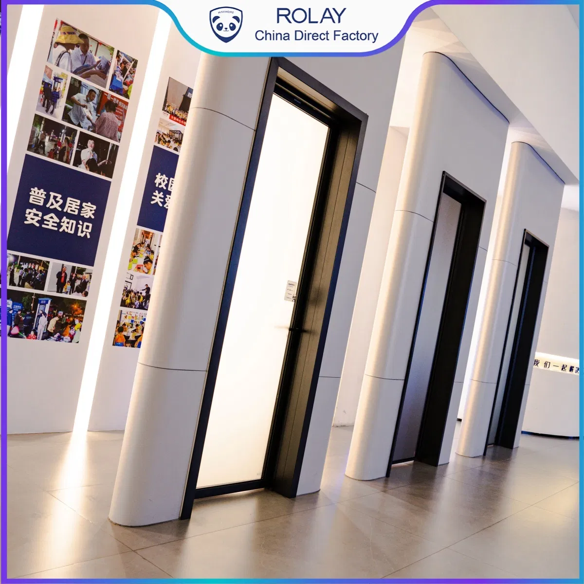 Weatherproof Anti-Rust Decorative Black Matte Finish Minimalist Style White Frame Bathroom Glass Door