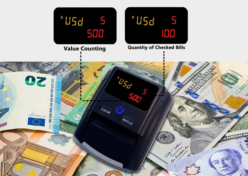 Mini Portable Automatic Counterfeit Detector Bill Detection Money Detection