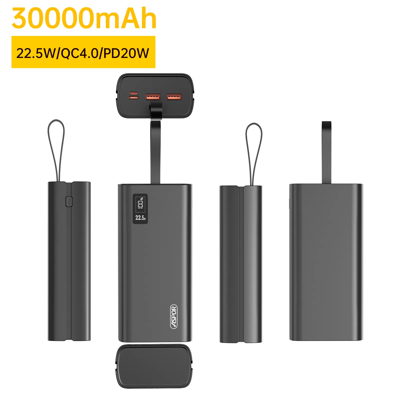 A337 30000mAh Power Banks Mobile Charger 22.5W Power Bank for Phone