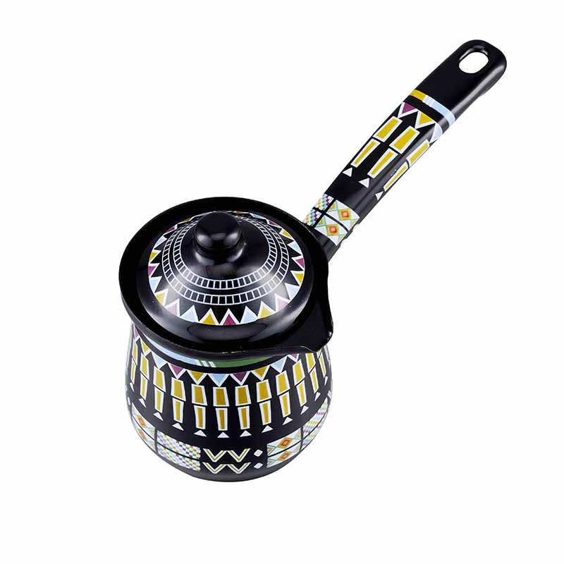 Manufacture Enamel Tableware Household Enamel Coffee Warmer Coffee Pot Teapot Milk Pot Warmer Mug with Enamel Handle