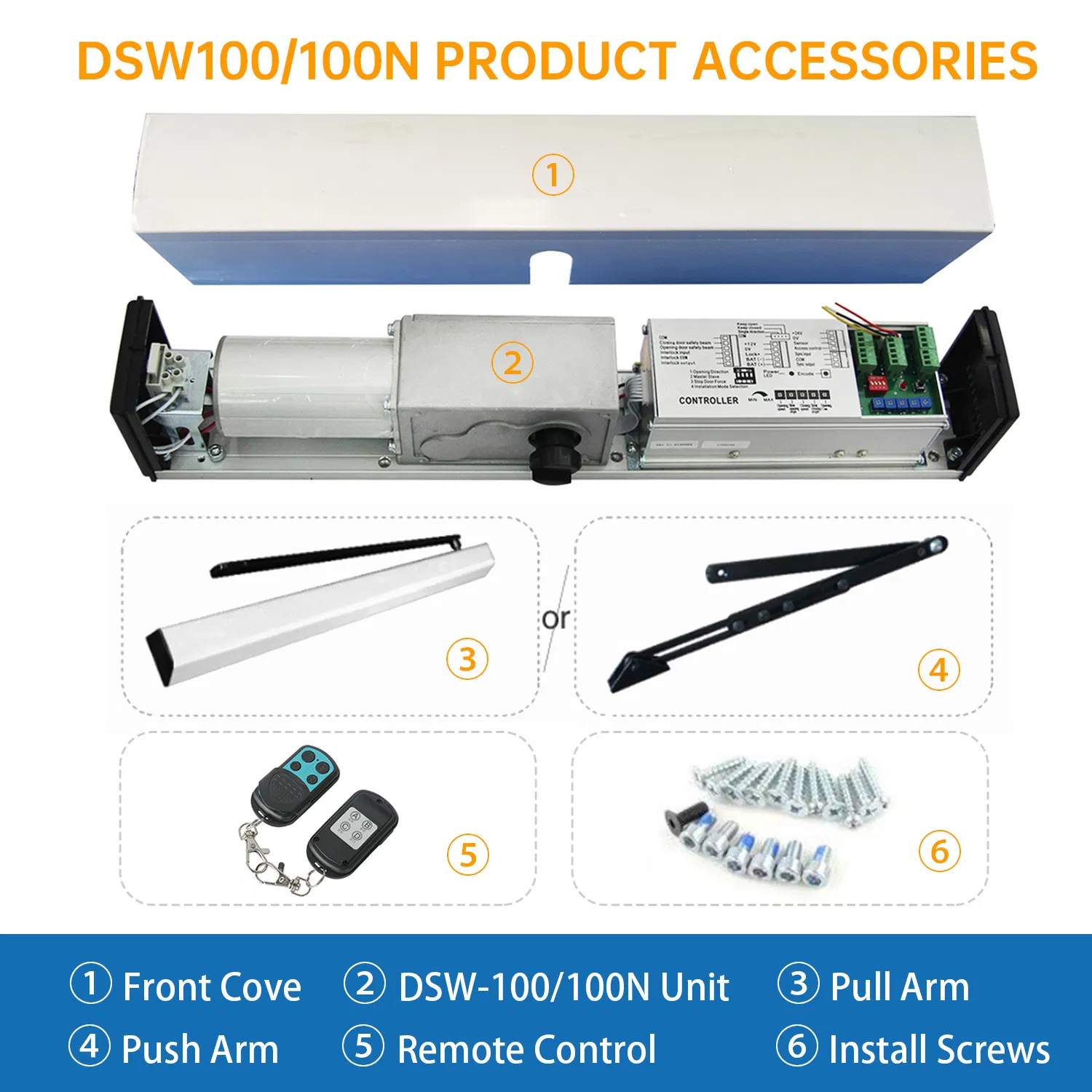 Hot Sale Factory Price Dsw100n 100kg Interior Electric Door Swing Motors Door Opener for Apartment /Hospital /Storefront Automatic Doors