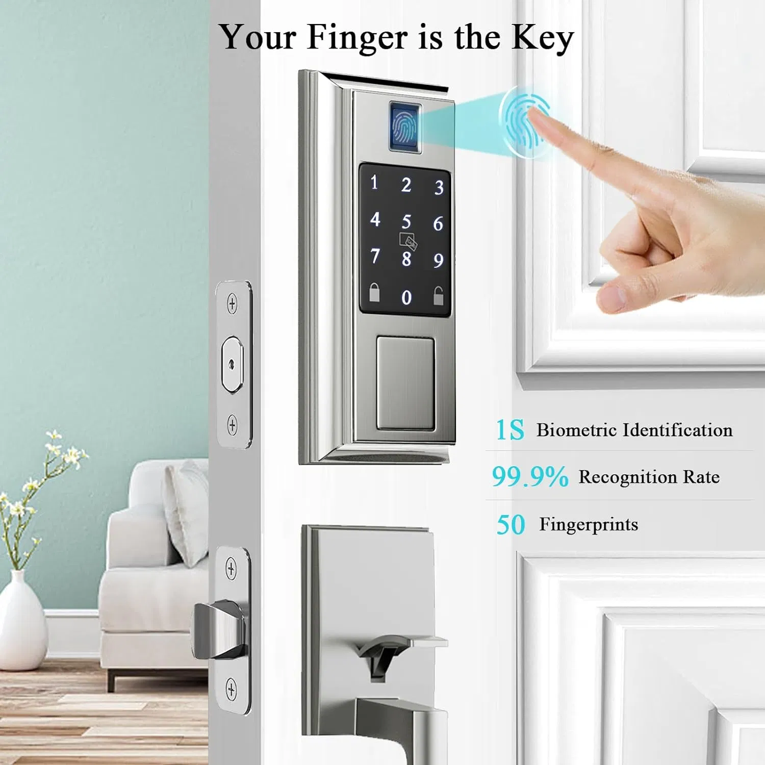 Home Electronic Smartphone APP WiFi Digital Tuya Smart Lock Fingerprint Door Lock Keyless Smart Door Lock
