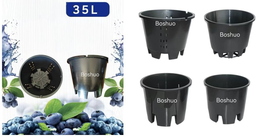 Plastic Nursery Pot 1 3 5 7 10 15 20 Gallon Nonwoven Geotextile Felt Fabric Garden Blueberry Fig Cultivation Planter Flower Planting Grow Plant Drainage Pot 40L