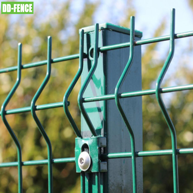 Galvanized Steel Metal 3D V Bending Welded Curved Mesh Commercial 3D Curved Wire Fence
