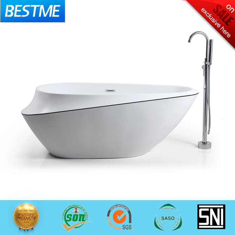 Круглая черная акриловая ванна Bestme с гидромассажем