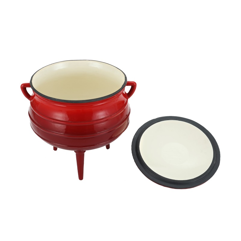 Эмалированный чугунный котелок Potjie для кемпинга