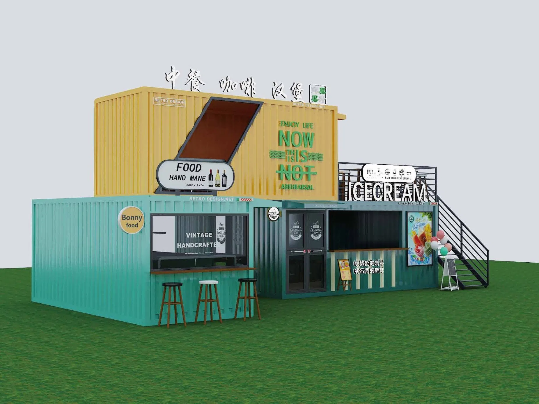 20FT Shipping Container Restaurant Container Coffee Shop Kiosk Bar