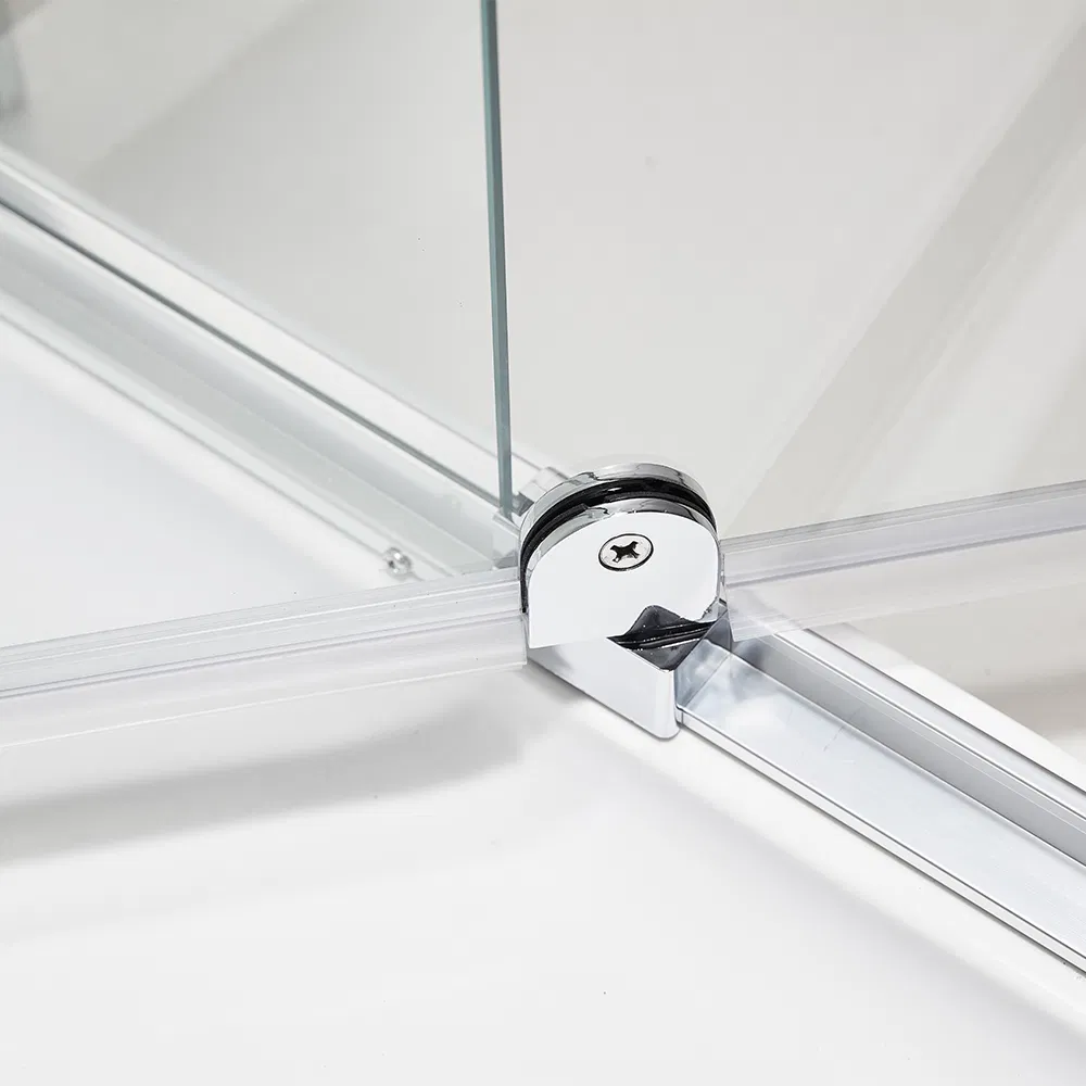 Chrome Bright Sliver Frame Tempered Glass Shower Stall Enclosures for Bathroom