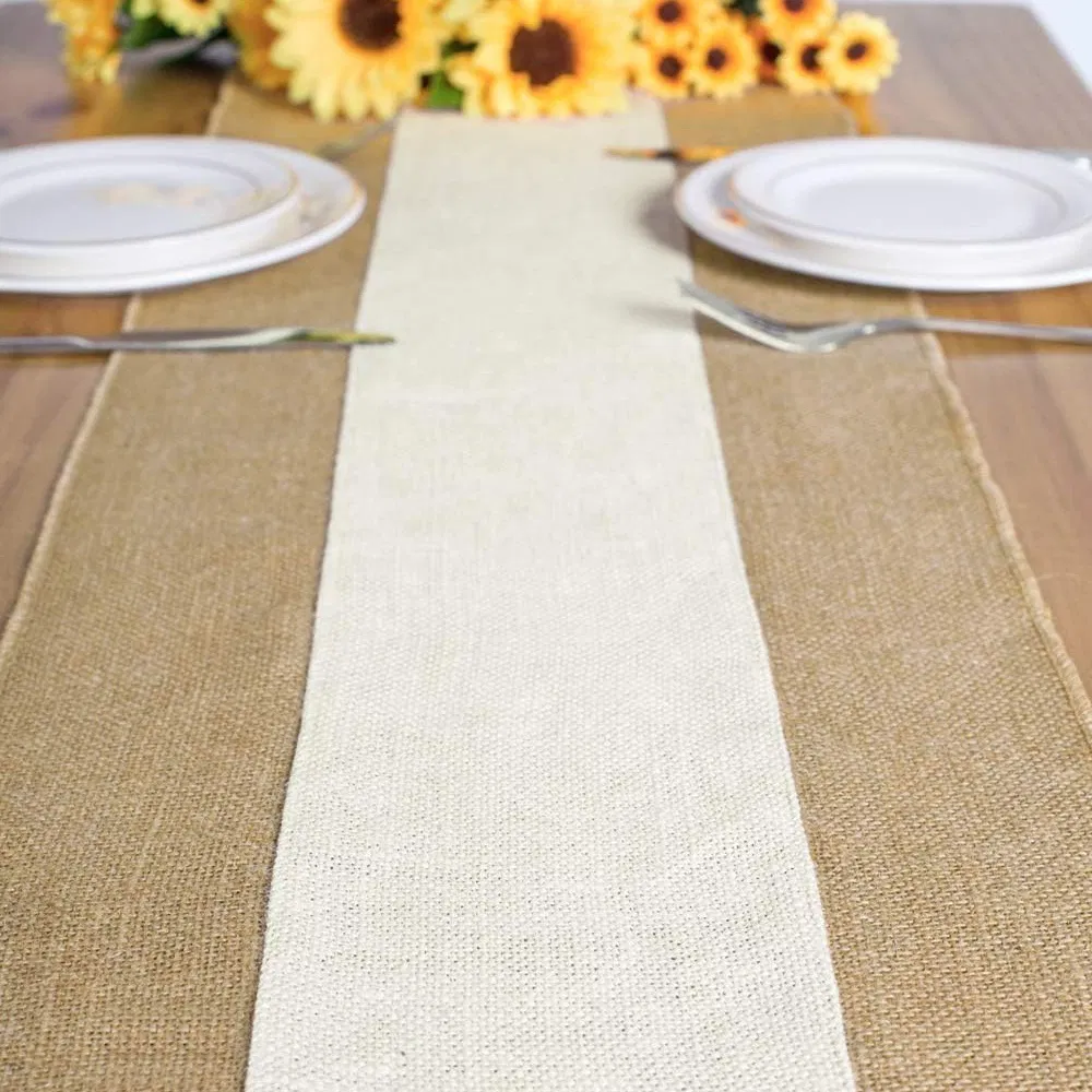 Jute Woven Fabric Rustic Table Decor Burlap Table Runner