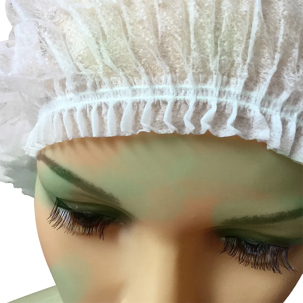 Disposable Non-Woven Bouffant Caps with Elastic Stretch Hair Head Cover Net Medical/Labs/Nurse/Food Service/ Health/Hospital
