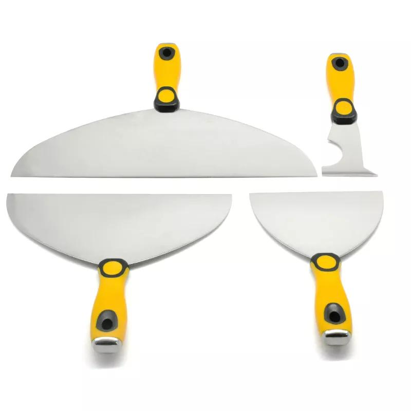 MSN Putty Knife Stainless Steel Mirror Polish Blade with Hole Wall Big Size Scraper Set