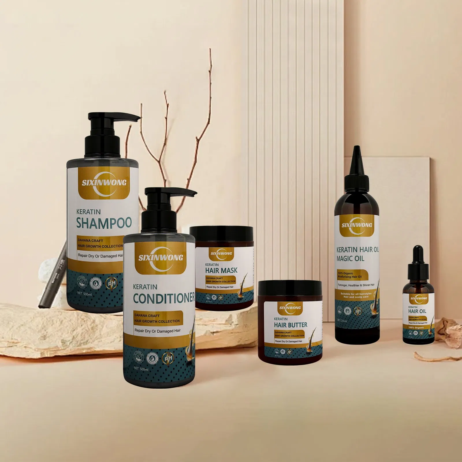 Beauty Cosmetics Set Damaged Dry Hair Nourishing Moisturizing Formula Keratin Shampoo Set