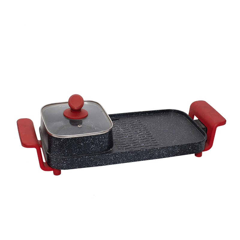 All-in-One Electric Barbecue Grill Griddles Skillet Baking Pan and Hot Pot Combo