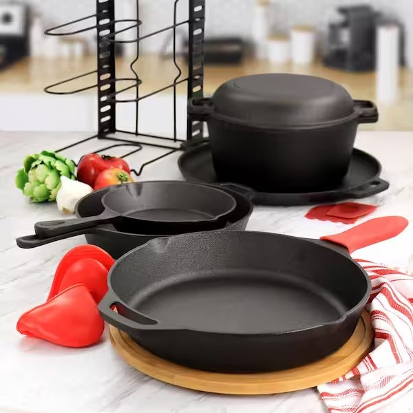 OEM ODM Home Cast Iron Pots and Pans Non Stick Kitchen Cookware Set Outdoor Camping Cooking Cookware Set