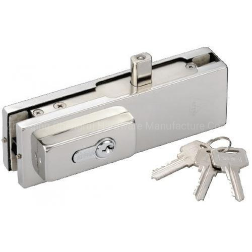Stainless Steel Hydraulic Frameless Glass Door Patch Fitting with Door Lock
