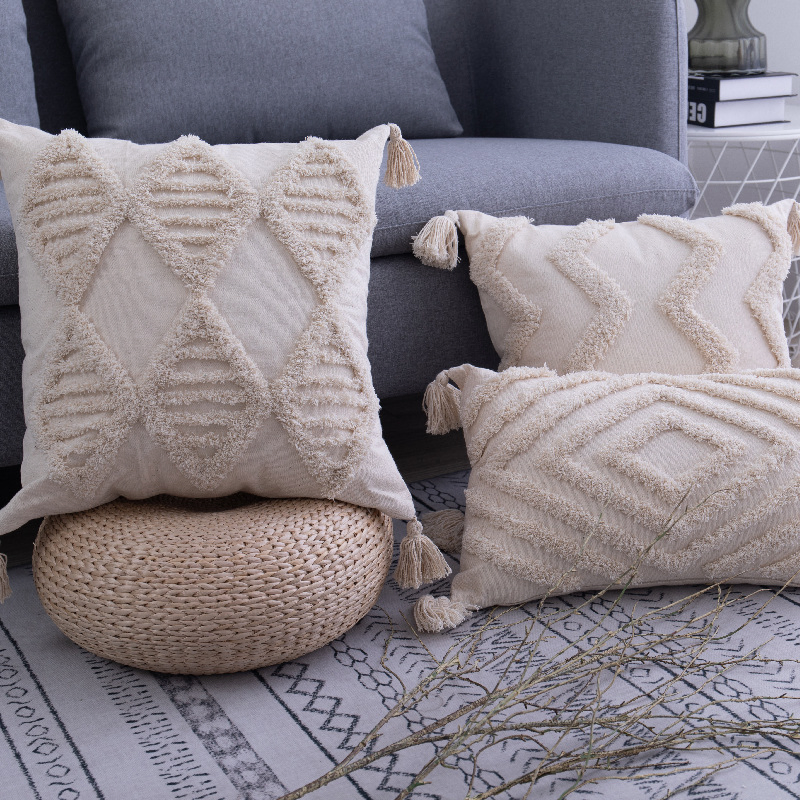 Nordic Tufted Cushion Cover with Unique Designs for Living Room