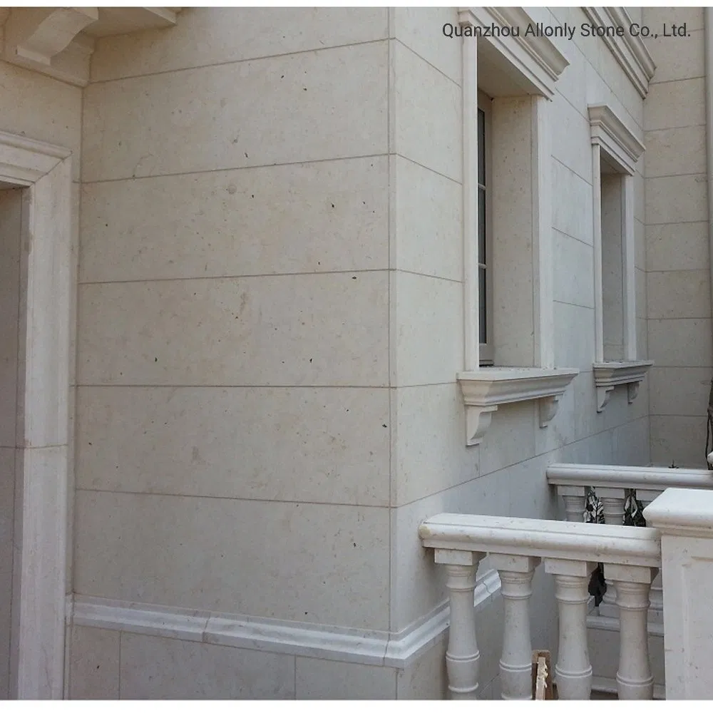 Natural Honed Stone Moca Cream Limestone Wall Tile for Outdoor Facade Design