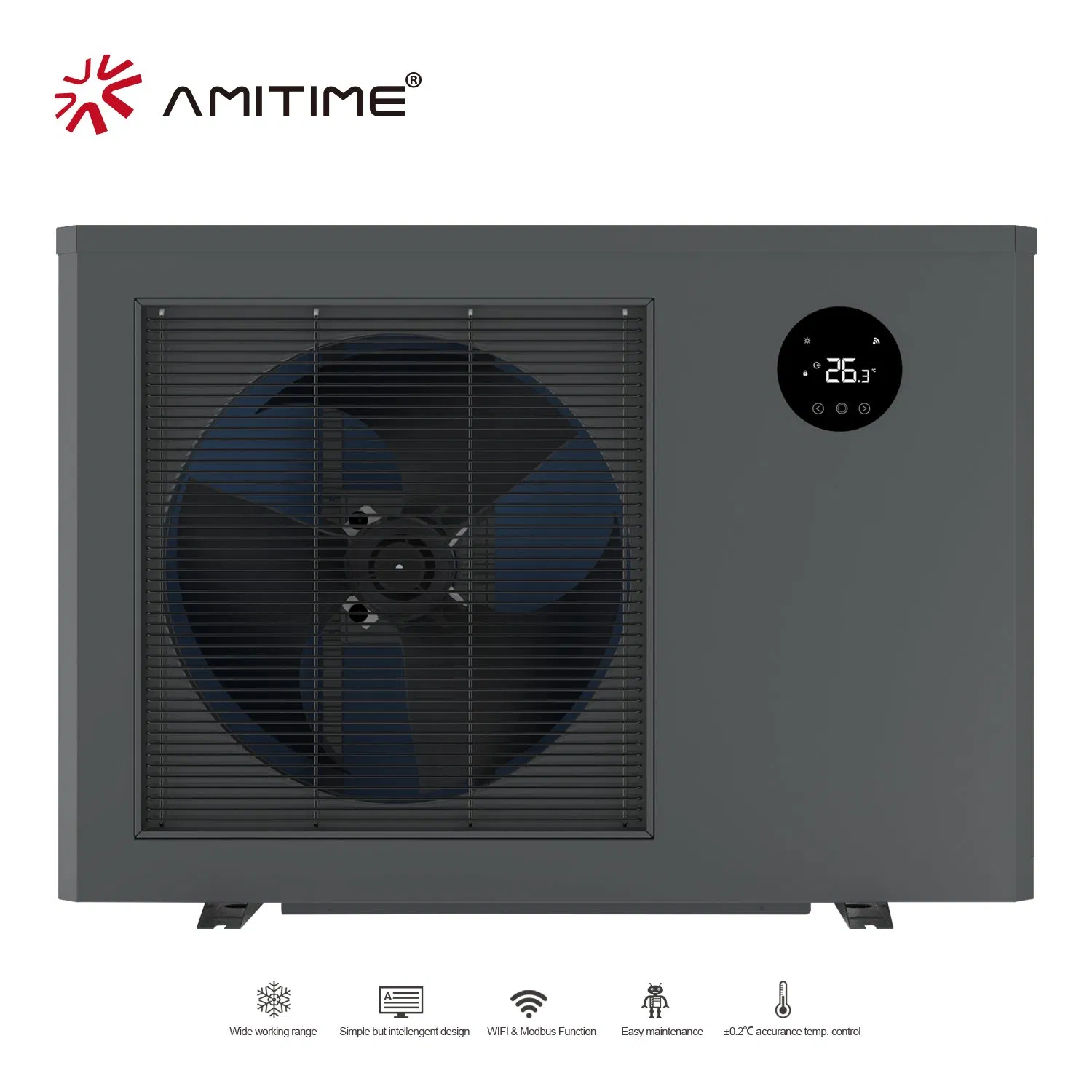 DC Inverter -7~43 Amitime Carton Box air to water heat pump