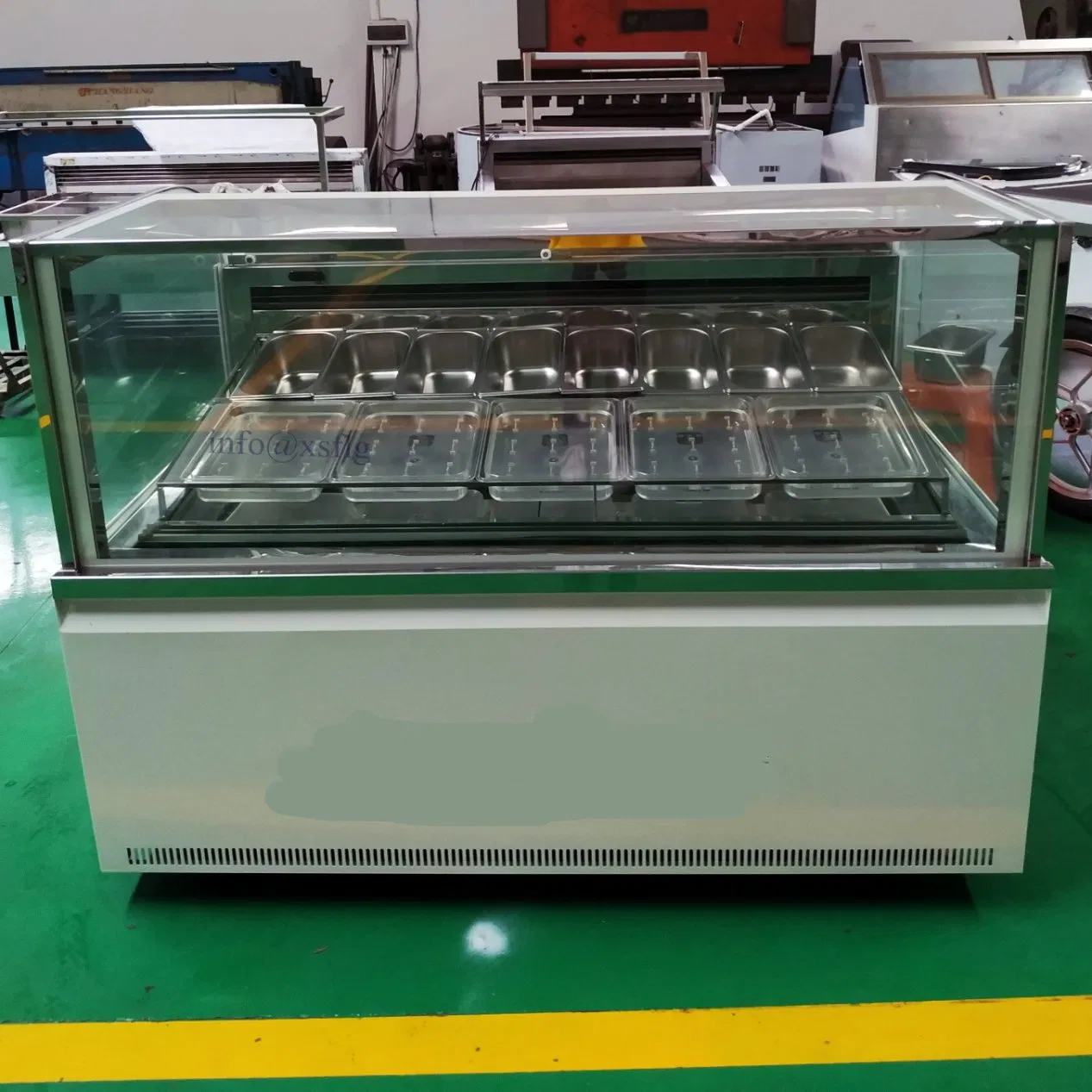 -4f Air-Cooling Design Commercial Italian Style Gelato Ice Cream Display Showcase Freezer with CE