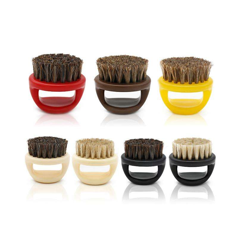 Men's Pure Boar Bristle Beard Brush, Circular Soft Bristle Beard Brush