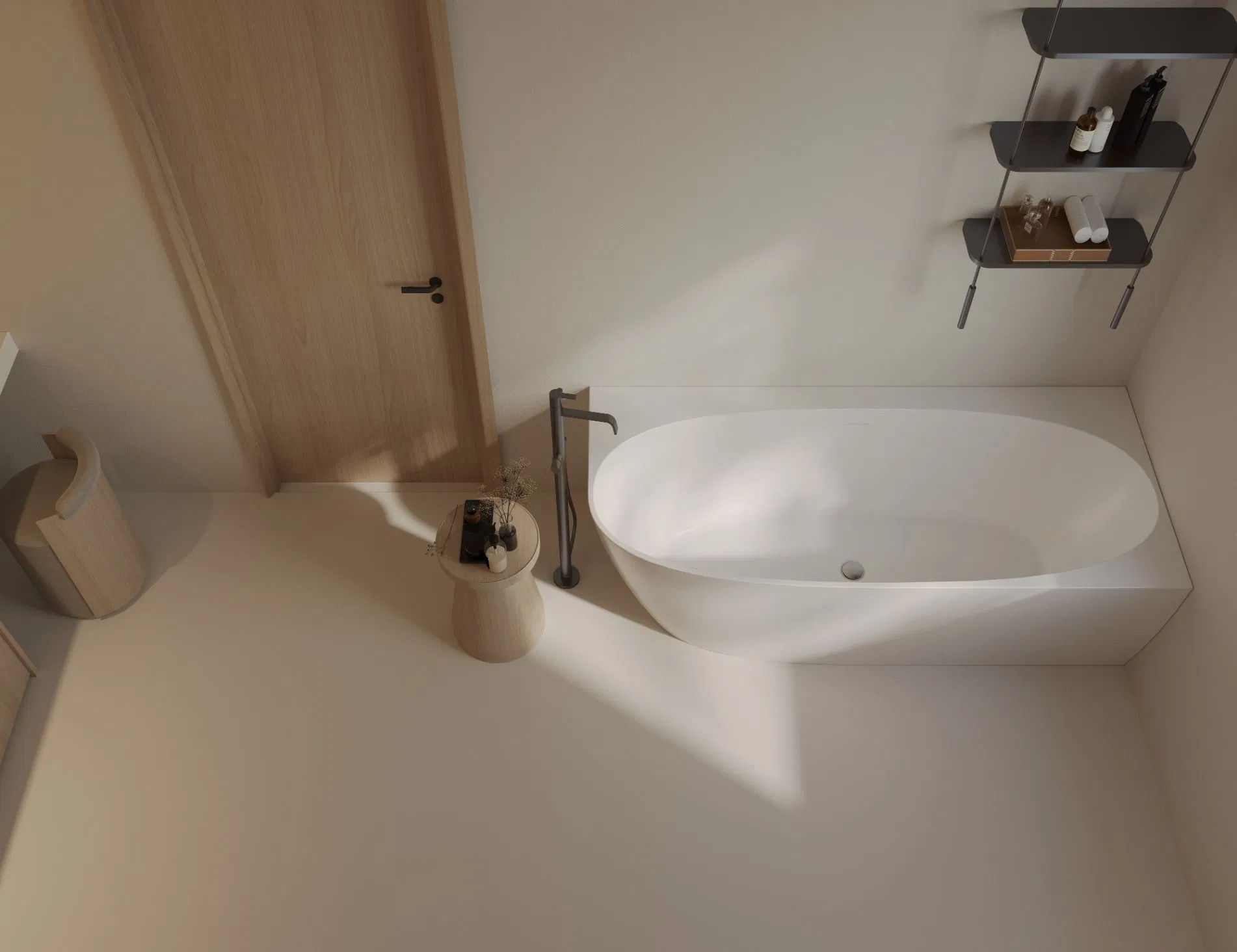 New Design Modern Corner Pure Acrylic Bathtub Bathroom Hot Tub (JL6607 L/R)