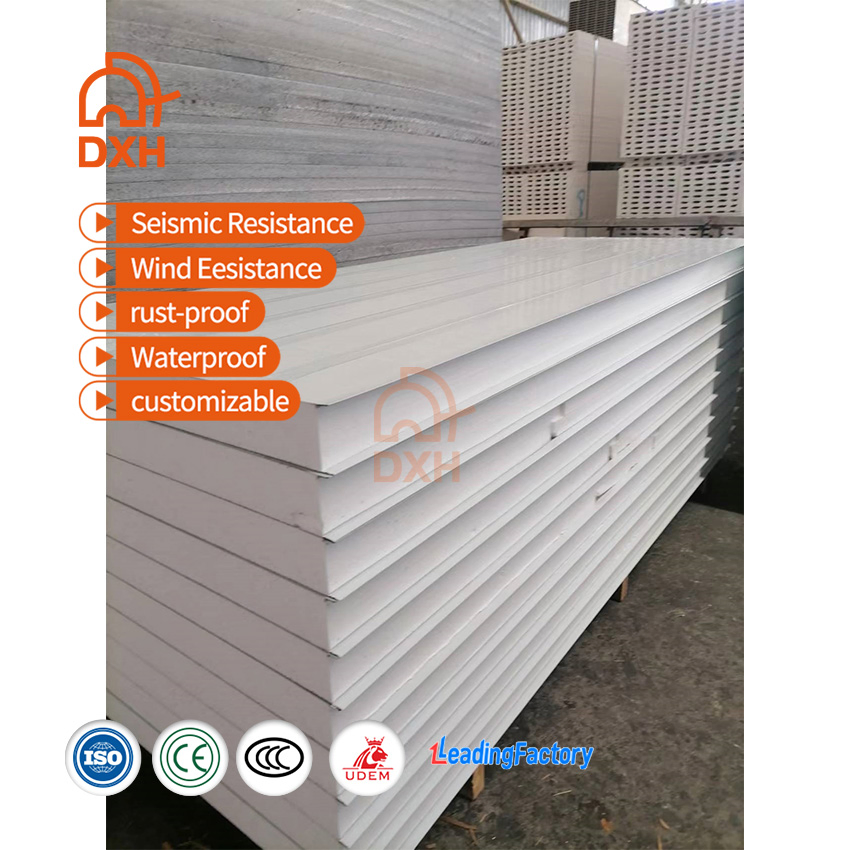 Dxh Factory Manufacture Supplier Customized PU Polyurethane Foam 50mm Insulation Board Cold Room Wall Sandwich Panels