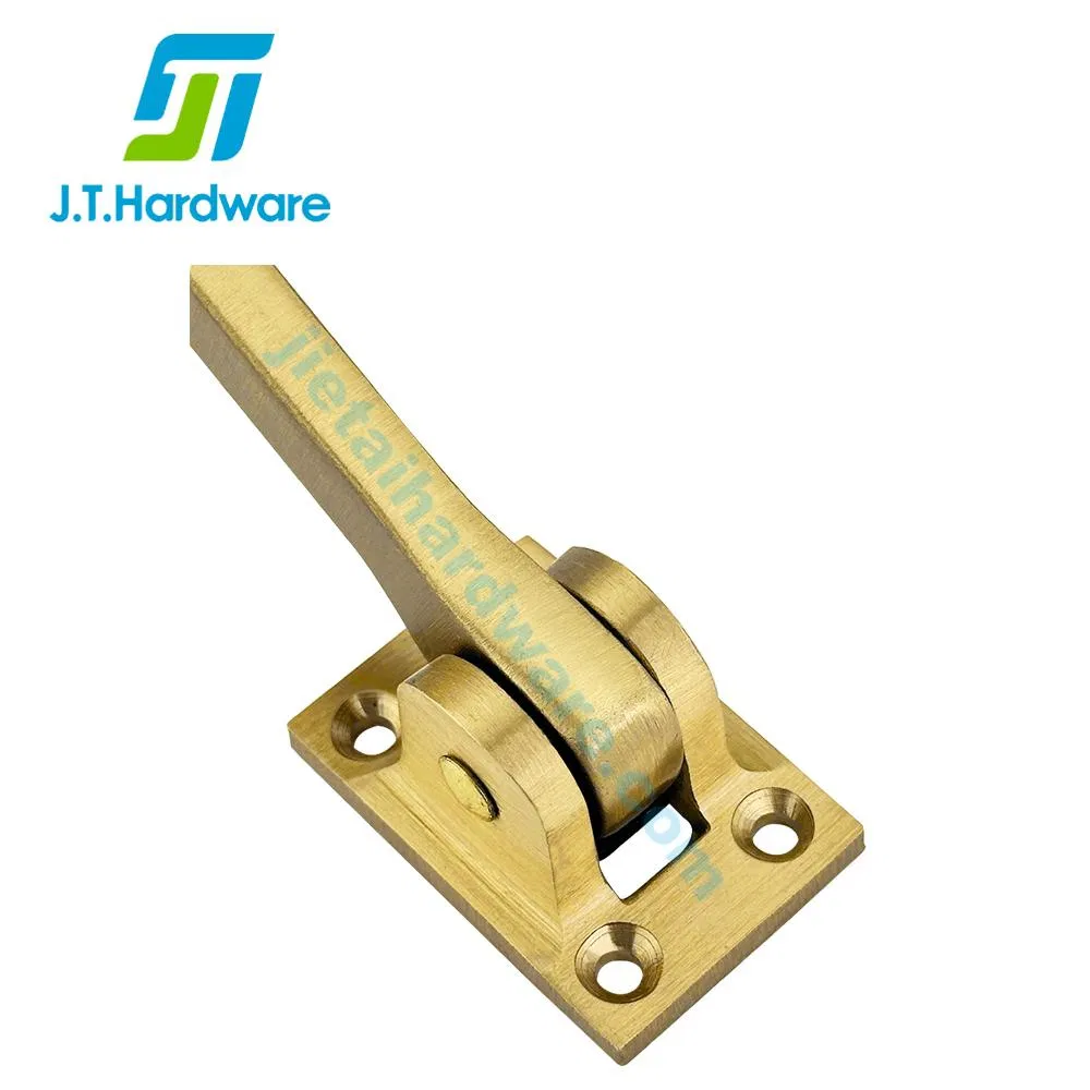 Jthardware Kick-Down Heavy Rubber Tip Gold Brass Door Stoppe Holder for Metal Door