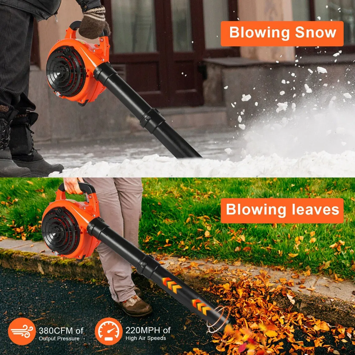 3-in-1 Gas Powered Leaf Blower Handheld Petrol Blower Vacuum Mulcher Shredder