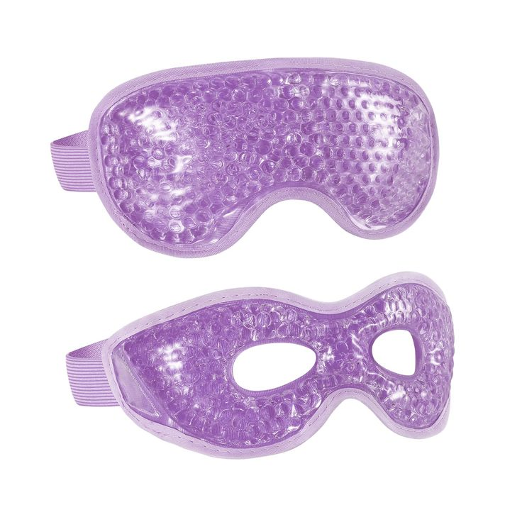 Adjustable Hot Cold Pack Cooling Heating Eye Mask Hypoallergenic Fabric with Gel Insert One Size Fits All for Stress Puffiness