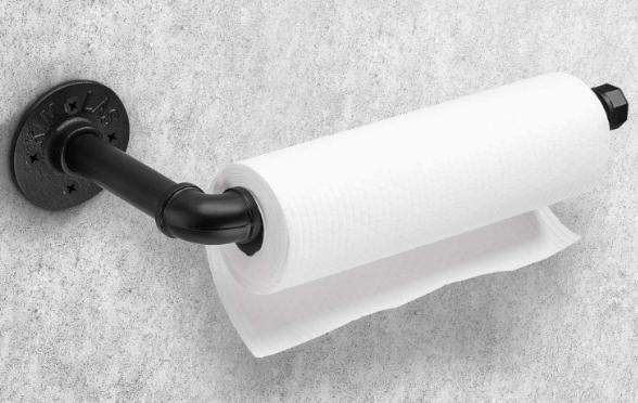 Country Style Tissue Holders Gi Malleable Iron Pipe Fittings of Wooden Paper Holder Used in Bathroom Kitchen Bedroom