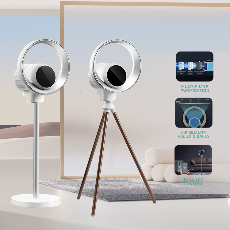 OEM ODM Automatic HEPA 13 Air Purifierr Fan UVC Sterilization Air Circulation Cooling Bladeless Fan