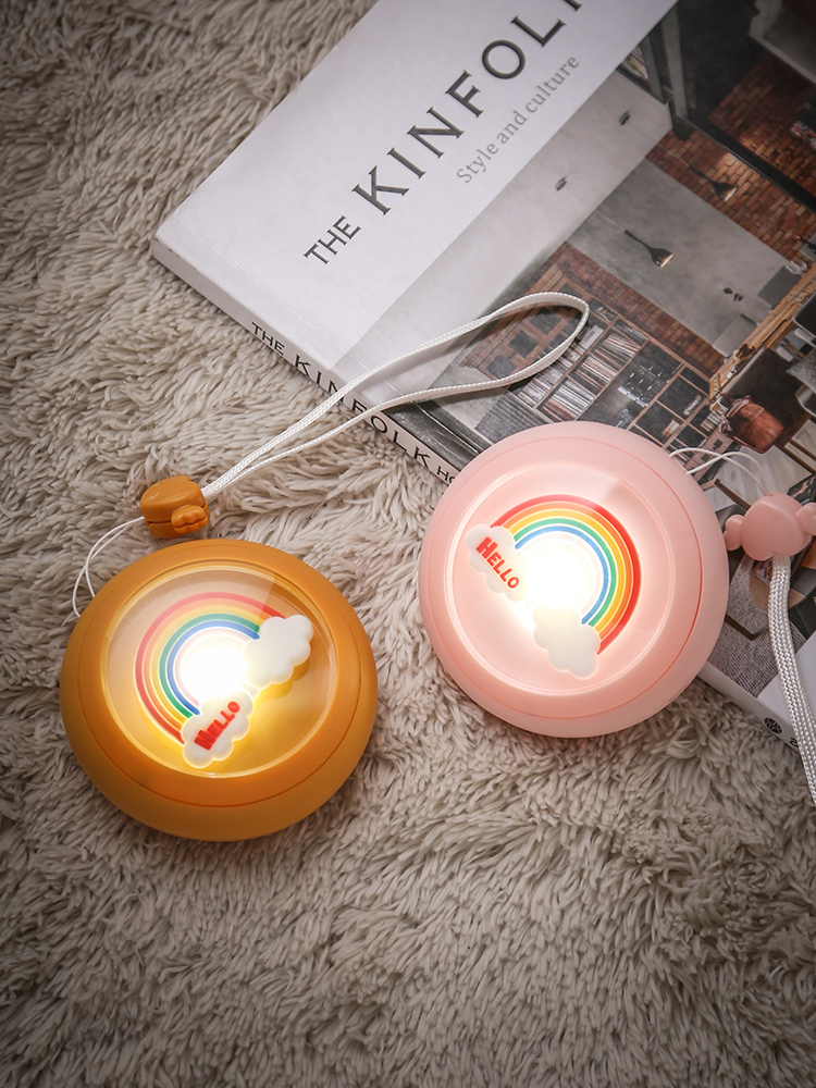 High Quality Rechargeable Mini Electric Hand Warmers with Rainbow Pattern, Suitable for Ladies and Girls in Winter