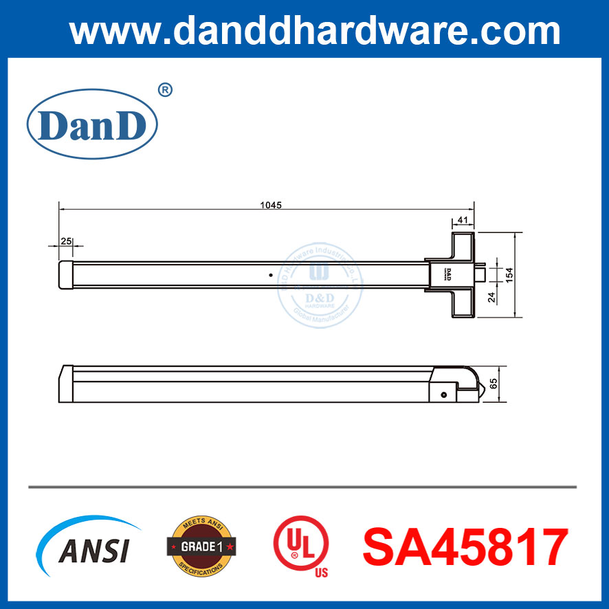 Door UL Listed Panic Push Bar Hardware Touch Bar Panic Exit Device